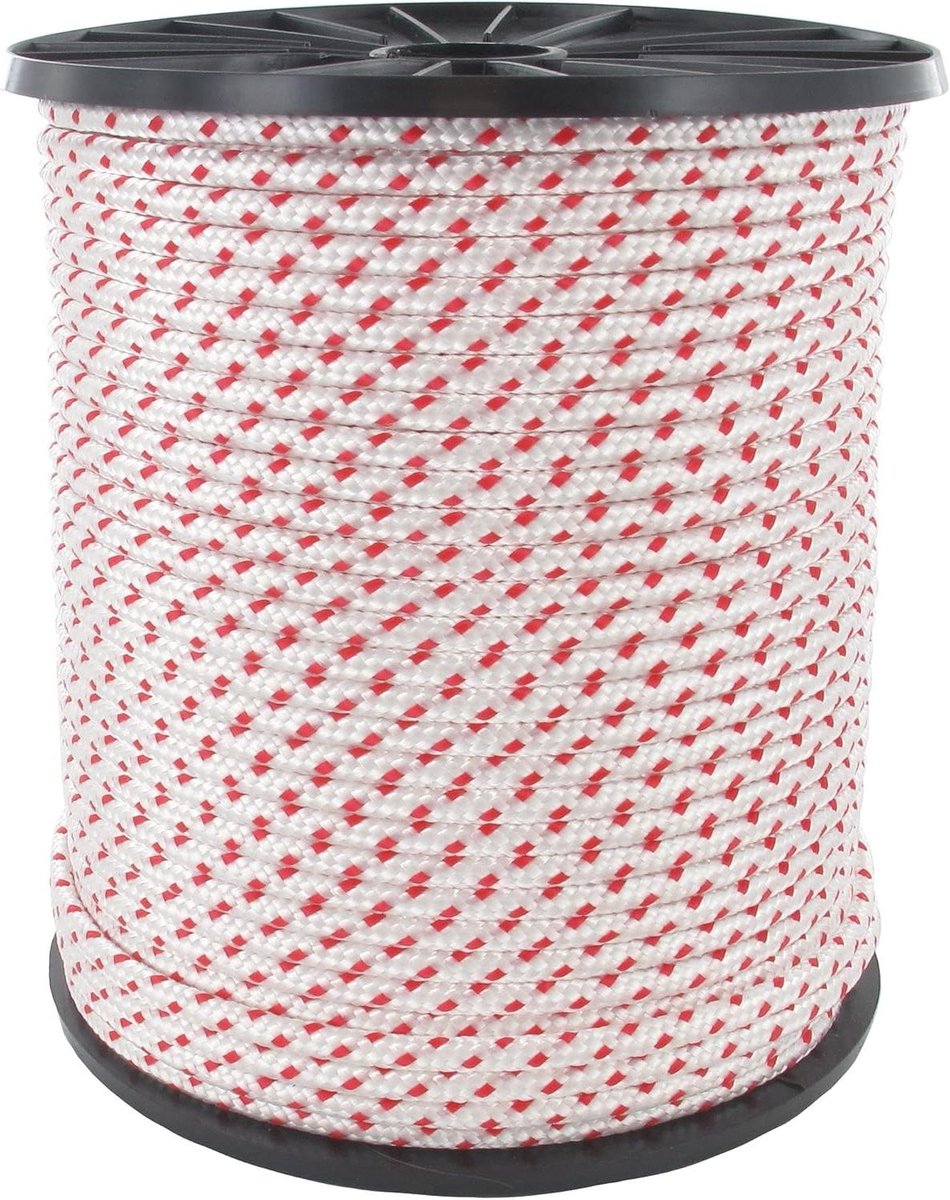 Trekstarter - Starter Touw - Hout Versnipperen - Polyamide Materiaal - 100 meter 2.5 mm - Wit Rood