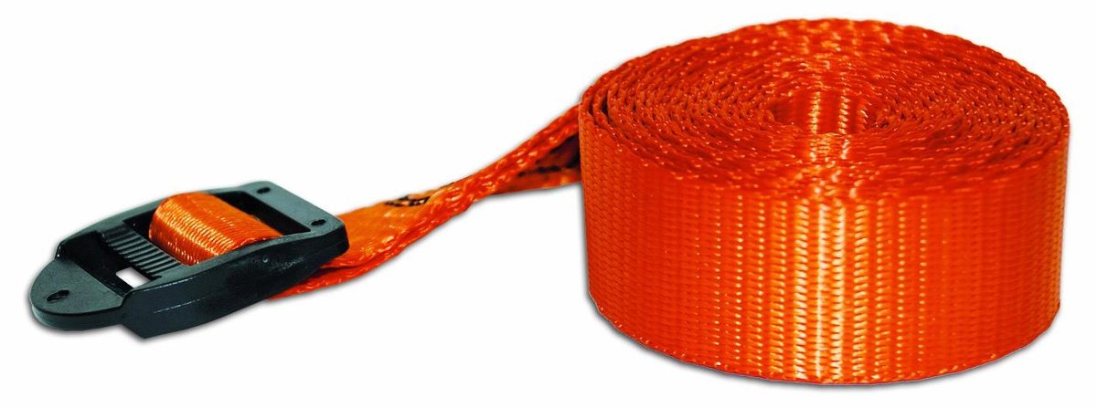 Polyester Spanbanden Set - Spanbanden met Gesp - Bagage Vastzetten - Kunststof Gesp - 25 mm x 25 m - Oranje