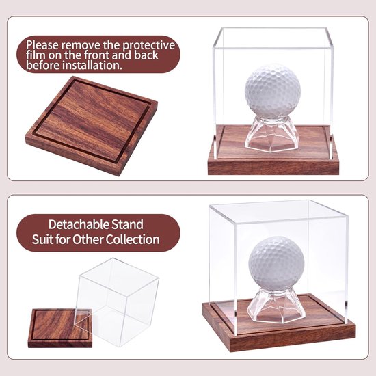 Golfbal Display - Golfvitrine Kast - Sportmemorabilia Tonen - Ingebouwde Standaard - 96 x 96 x 86 cm - Transparant — afbeelding 2