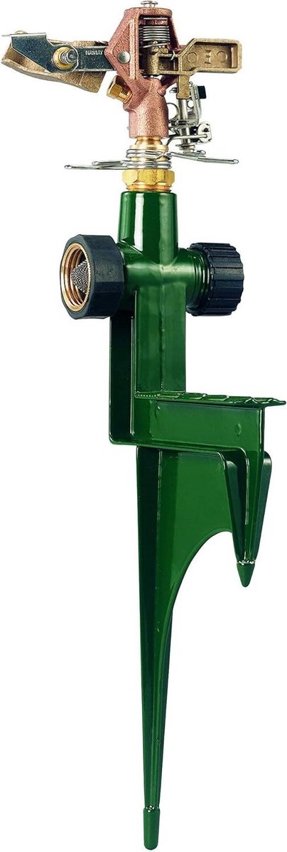 Impact Sprinkler - Messing Sproeier - Grote Gebieden Besproeien - Anti-backsplash Arm - Tot 90 Meter Diameter - Groen