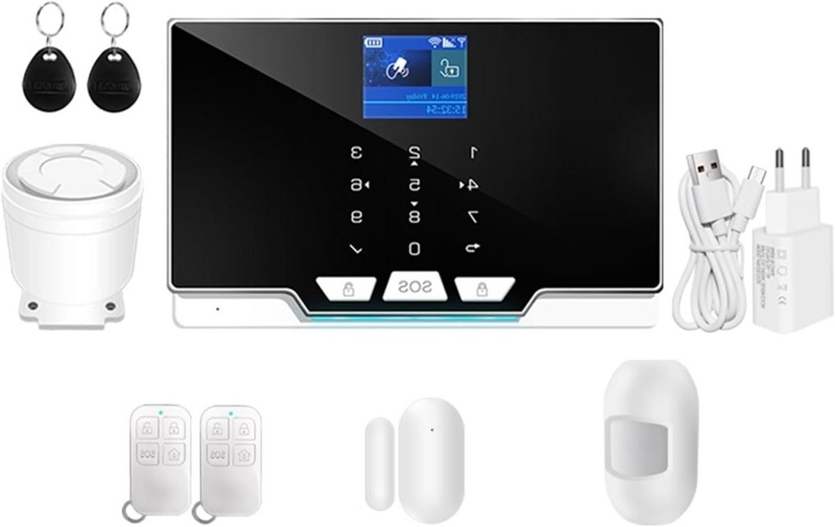 Huis Alarmsysteem - Draadloos Beveiligingssysteem - Inbreker Voorkomen - App Controle - 22.9 x 12.7 cm - Wit