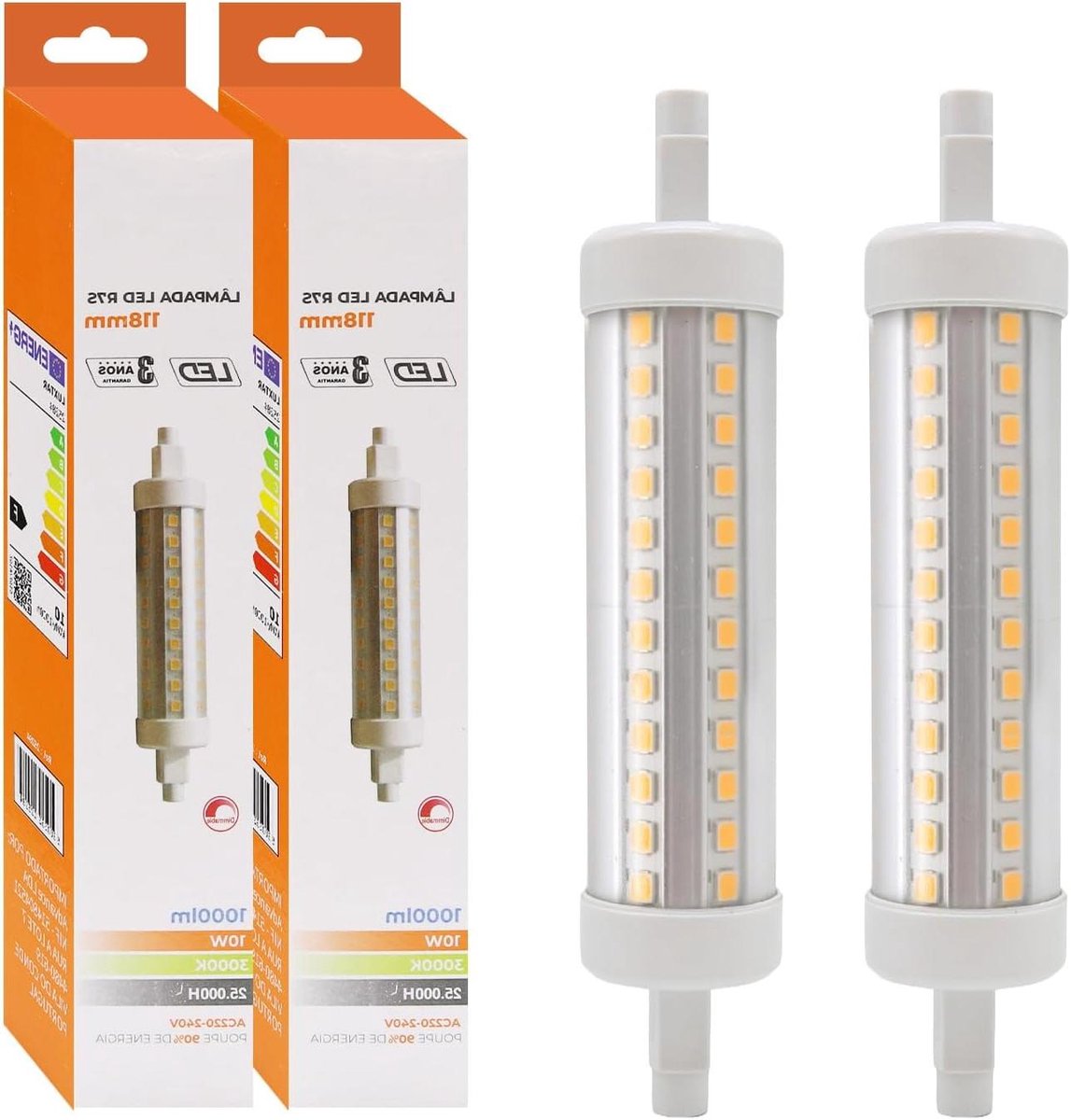 R7S LED Lamp - Halogeenvervanger - Landschap Verlichting - Energiebesparend 10W - 118 mm - Warm Wit