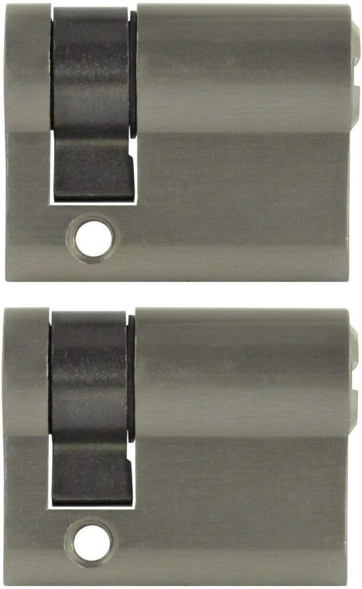 Sluitcilinders Set - Halve cilinders - Deuren Beveiligen - Gelijksluitend Systeem - 2x 40mm 30/10 - Metaal Zilver