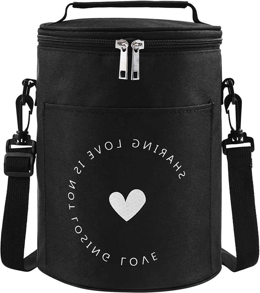 Lunchtas met 9 liter inhoud, geïsoleerd en verstelbare schouderriem, ideaal voor picknick, school en werkactiviteiten (Zwart)