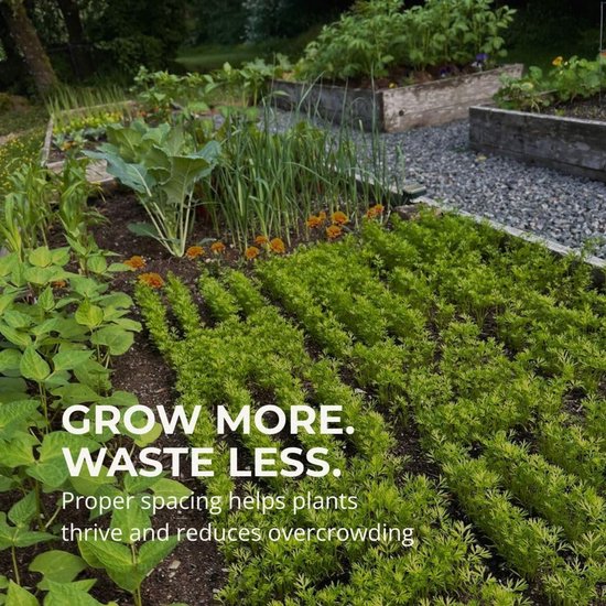Ulisem - Zaaihulp - Zaad- en plantgids - Inclusief schepje - Gecodeerd ontwerp - Druk - Prik - Plant - Verhoogt de oogst - Geschikt voor tuinbedden - Kindvriendelijk - Herbruikbare mal van Ulisem — afbeelding 3