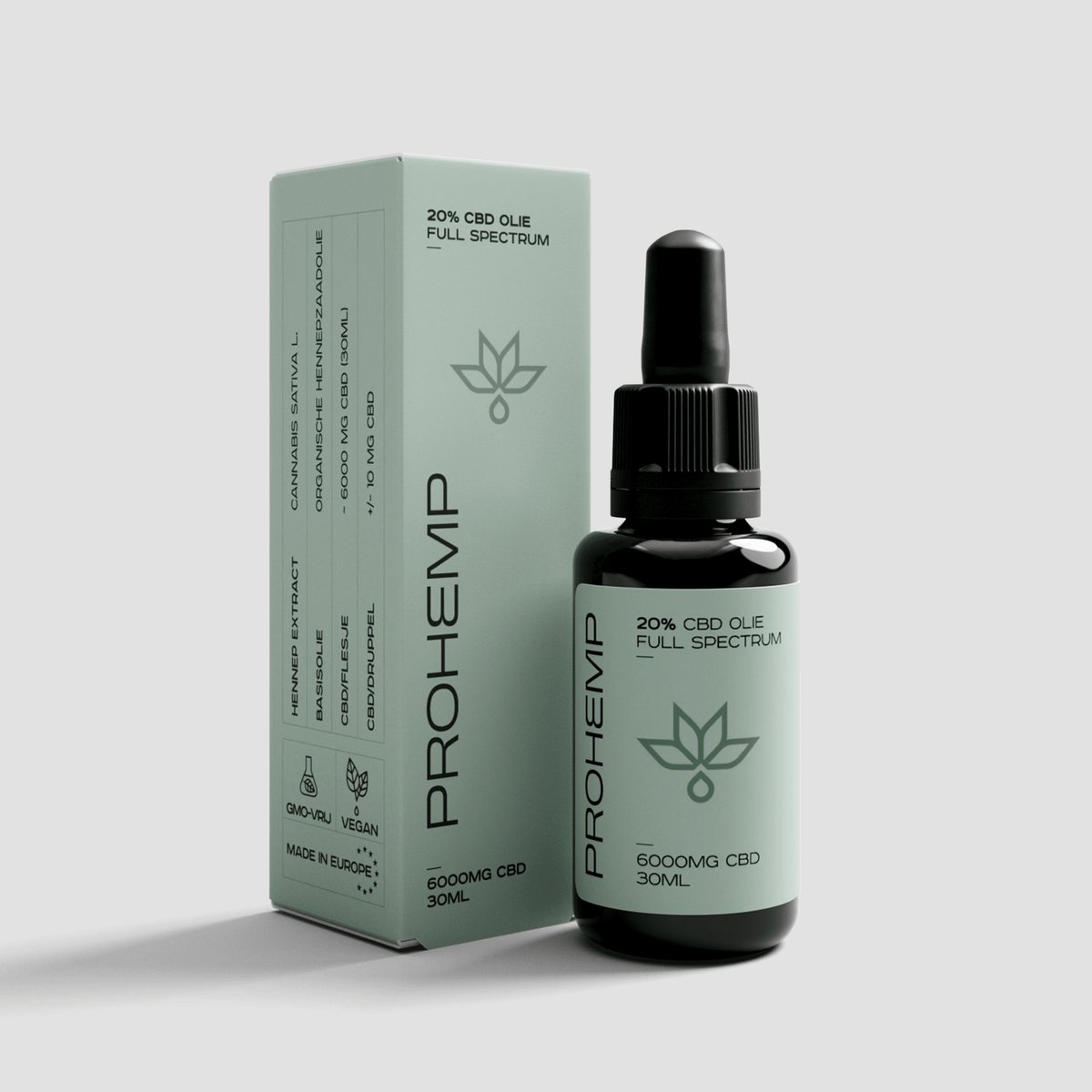 ProHemp CBD Olie 20% Full Spectrum 10 ml met 2000mg CBD – CBD Druppels – Met Cannabinoïden, Terpenen, CBG, CBN en CBC – Biologische Hennep Olie – Hoogwaardig CBD Supplement met Minder dan 0,05% THC