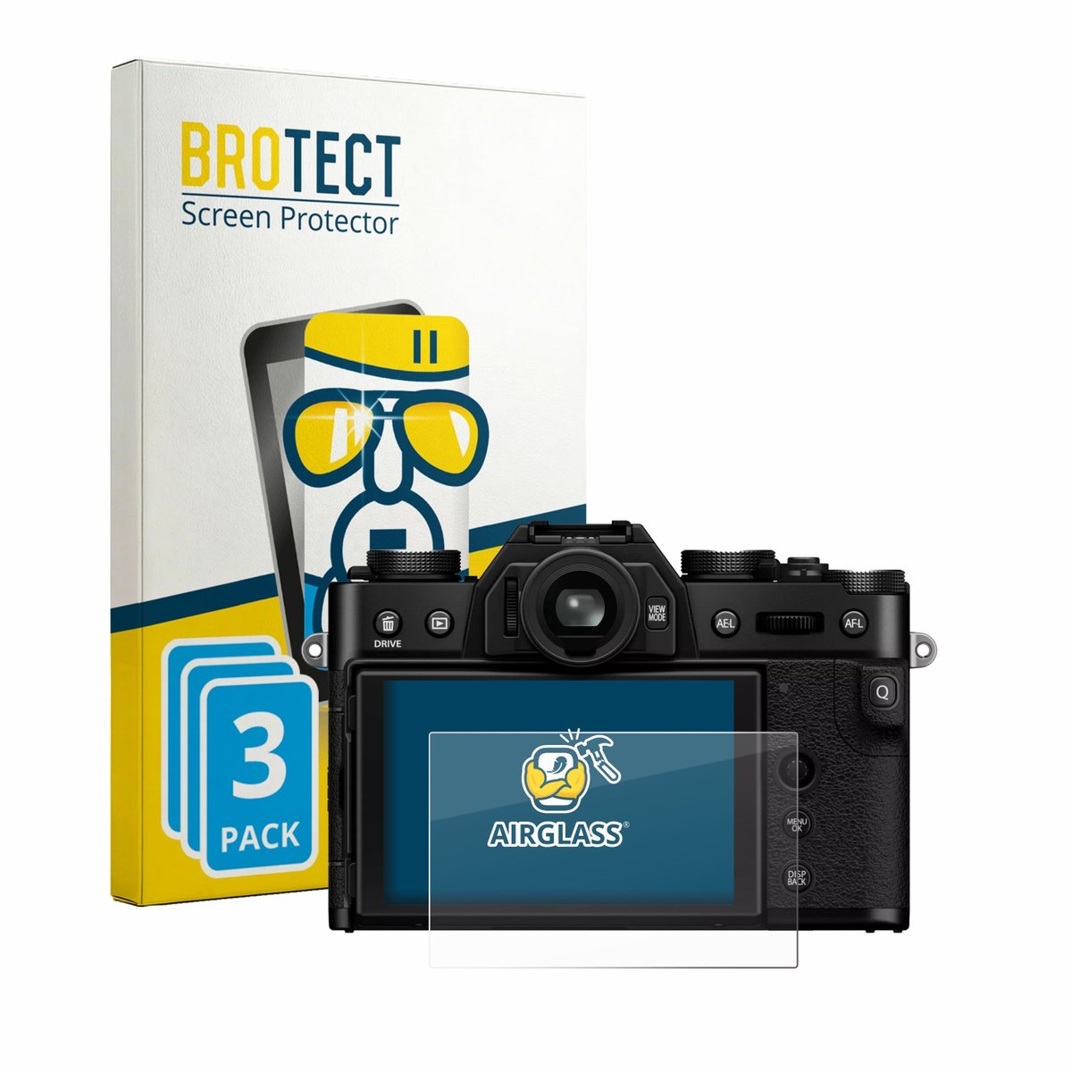 Screenprotector 3 Stuks voor Fujifilm X-T30 III Beschermglas transparant