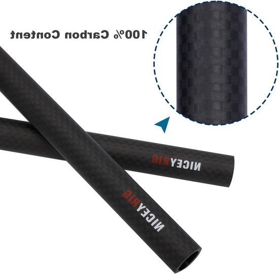 15mm Carbon Fiber Rods 16"/40cm voor Camera Stabilizer Cage, DSLR Shoulder Rig en Matte Box Ondersteuning — afbeelding 3