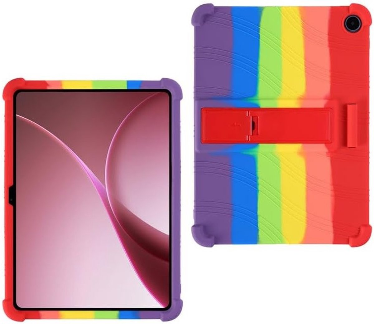 Tablethoes voor 12.1 Inch Tablet - Siliconen Shockproof Hoes met Verstelbare Standaard en Beschermende Rubber Soft Shell