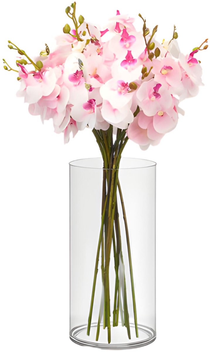 Giftdecor Bloemenvaas - helder acrylglas - D12 x H25 cm - cilinder - boeketvaas - 3 liter