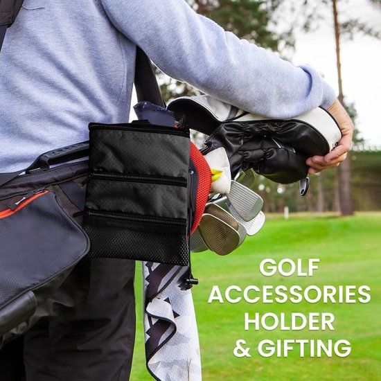 Golftas - opbergtas voor golfschoenen - golftas - golfaccessoires - drielaags - geschikt voor golf - buitensporten - zwart - 16,5*22,5 cm van Merkloos — afbeelding 3