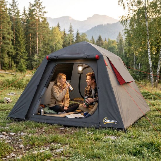 Outsunny Koepeltent-Glasvezel, Polyester-210L x 210B x 150H cm-Donkergrijs van Outsunny — afbeelding 5
