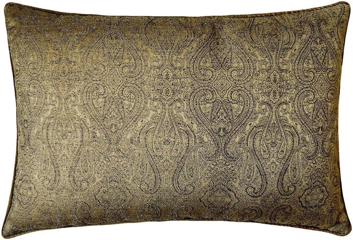 Decoratieve Kussenhoes - Sierkussenhoes Damast - Bank Sofa Decoratie - 100% Handgemaakt Jacquard - 30x50 cm - Antiek Goud