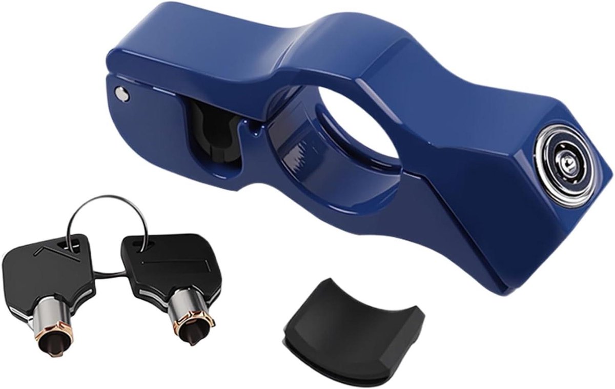 Motor Stuurslot - Diefstal Beveiliging - Voertuig Beveiligen - Drukknop Mechanisme - 19 x 9 cm - Blauw