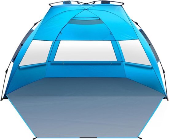 Thuys - Strandtent UV Bescherming - Strandtent Baby Pop Up - Strandtentje Extra Licht - Strandschelp - Strand Tent –Lichtblauw met grijs van Thuys — afbeelding 3