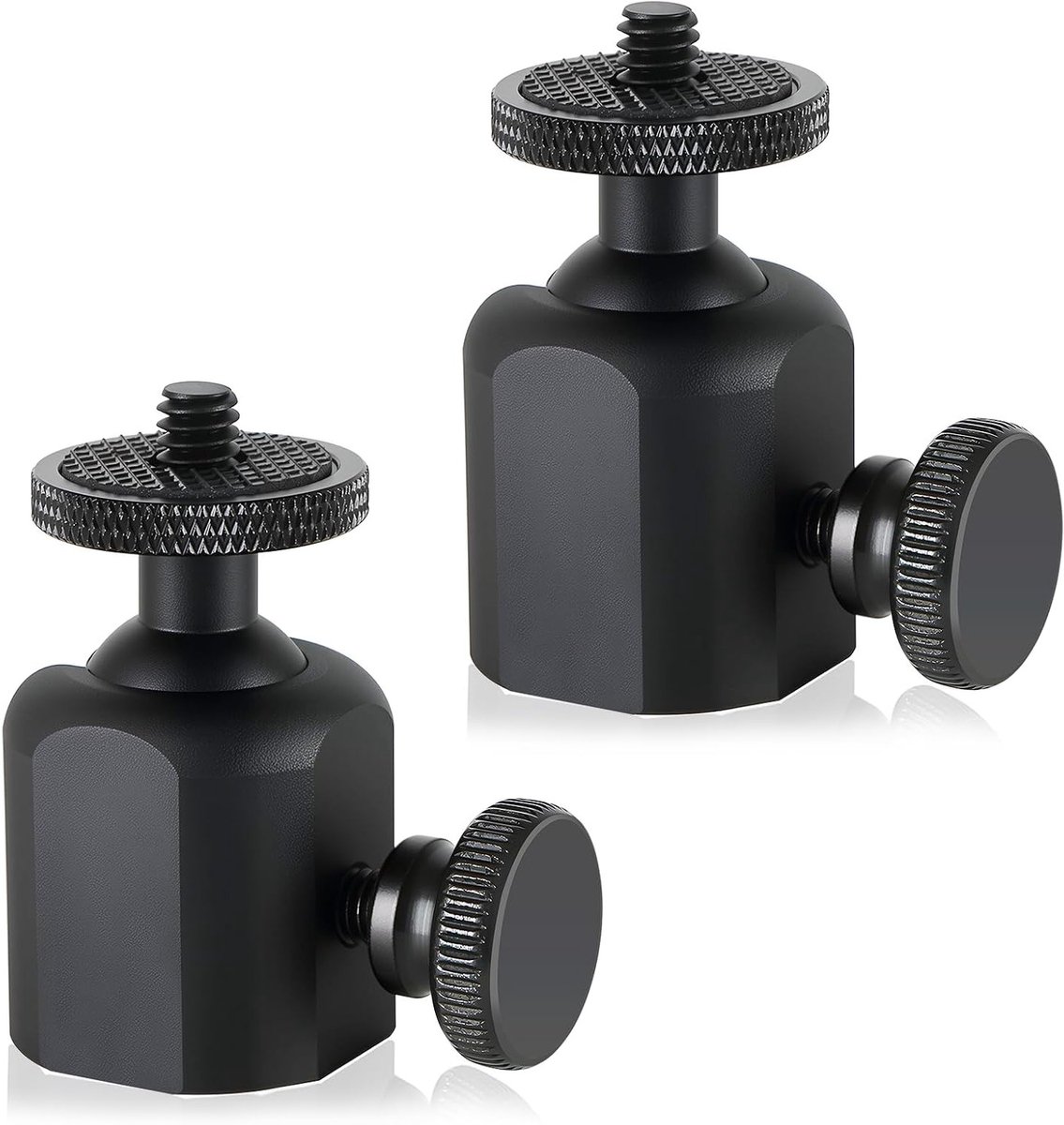 Mini Tripod Kop met 360° Rotatie en 1/4" Hot Shoe Adapter voor Camera, Videocamera, Microfoon en LED Verlichting - Ideaal voor Fotografie en Videoproductie