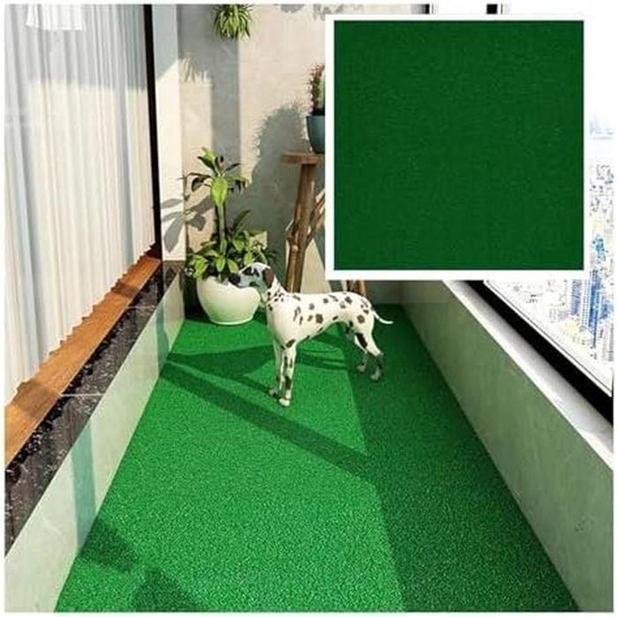 Kunstgras Tapijt - Gazon Tegels - Balkon Decoratie - Antislip PVC Zool - 8 Stuks 50x50cm - Groen