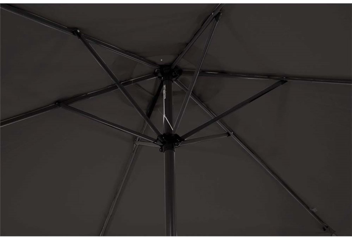 Lesli Living - Push-up parasol Gemini - Zwart - Ø300cm