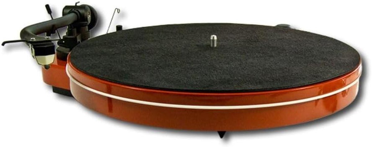 Vinyl Slipmat - Platenmat Leer - Dj Draaitafels - Onderdrukt Resonanties - 297 mm Diameter - Zwart