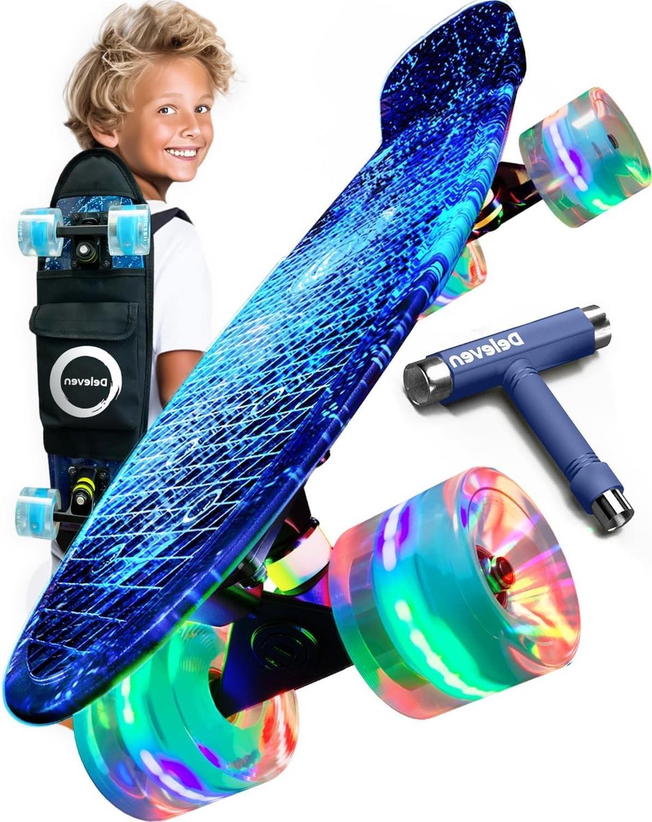 Mini Cruiser Skateboard Skateboard voor Kinderen Straat Cruisen CE Gecertificeerd 56cm Deck Galaxy
