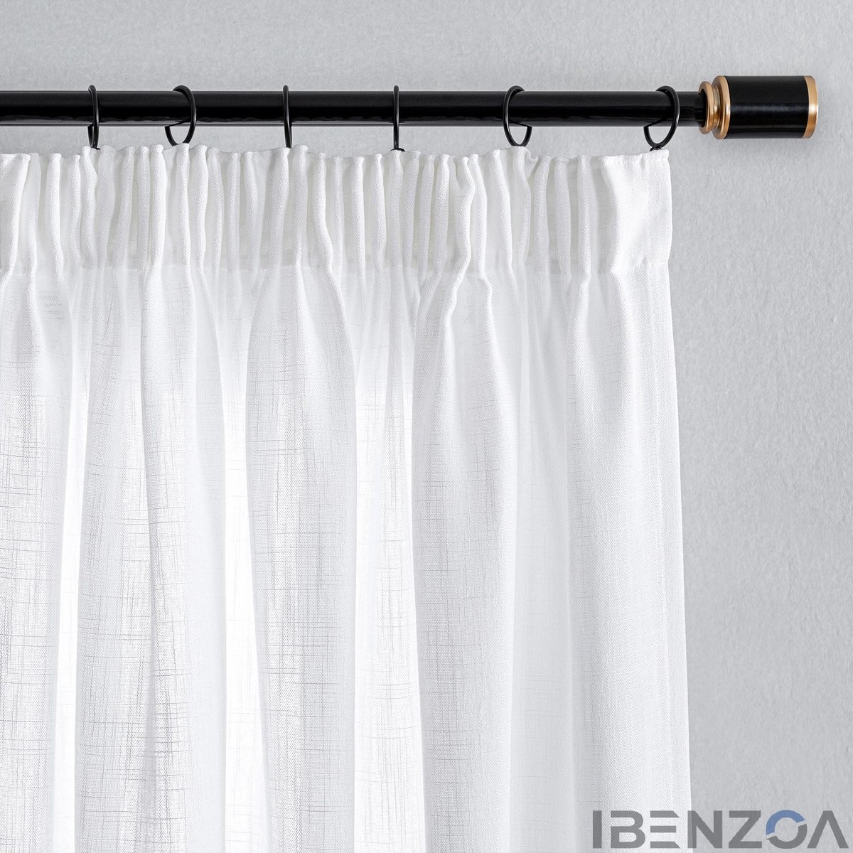 Ibenzoa Gordijnen - Half-transparant - 260x140 cm - Wit - Linnenlook