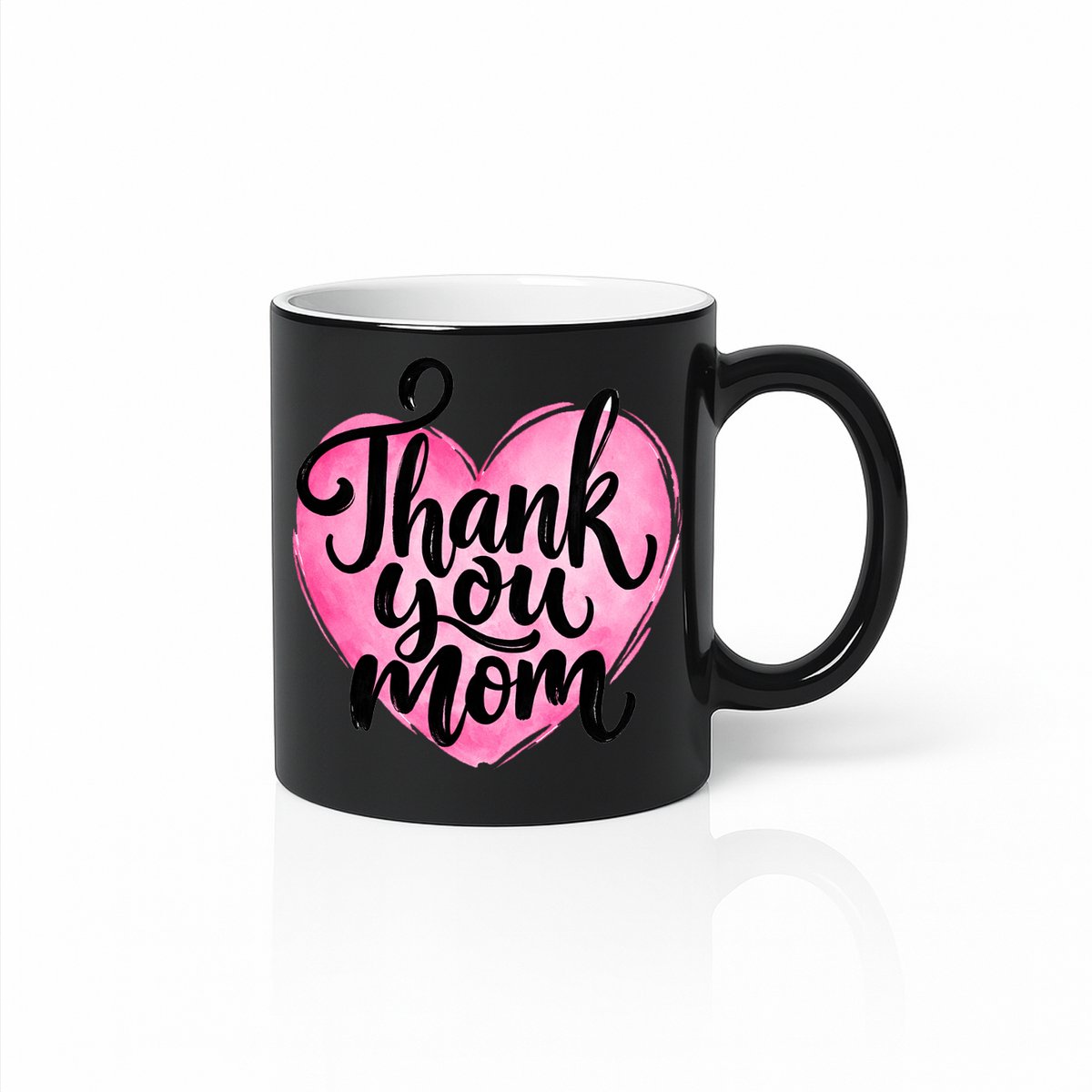 Thank You Mom Magic Mok - Tovermok met Hart - Warmte Gevoelig Kleurveranderend - Moederdag Cadeau
