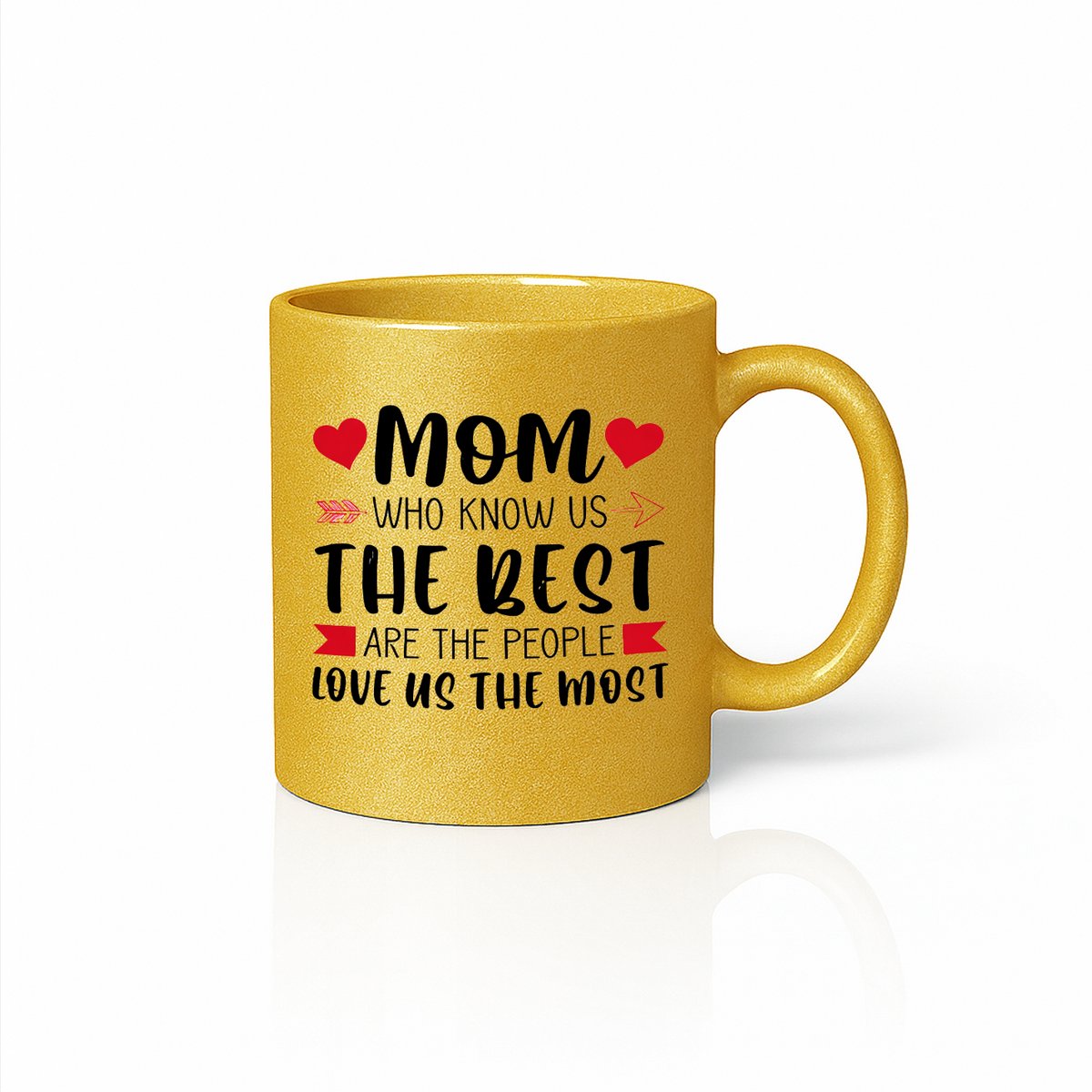 Luxe Gouden Moederdag Mok - Mom Who Knows Us The Best - 330ml - Goud