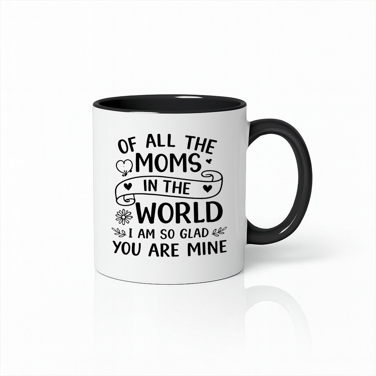 Luxe Zwart-Witte Mok voor Moeder - Hart Design Quote - Uniek Moederdag Cadeau - Keramische Beker