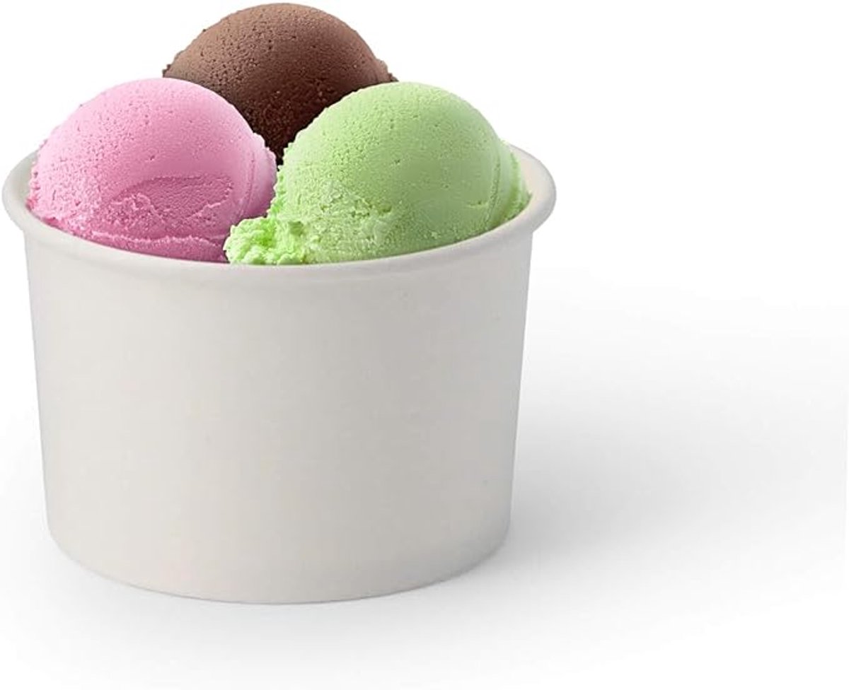 Ijsbeker - ijsbeker karton - 200 ml - Sterk en Stevig Karton - IJsbakjes - Papieren taartbekers - 50 Pcs - Wit - Party schepijs softijs ijsje zomer festival thema feest - van Imperatoris