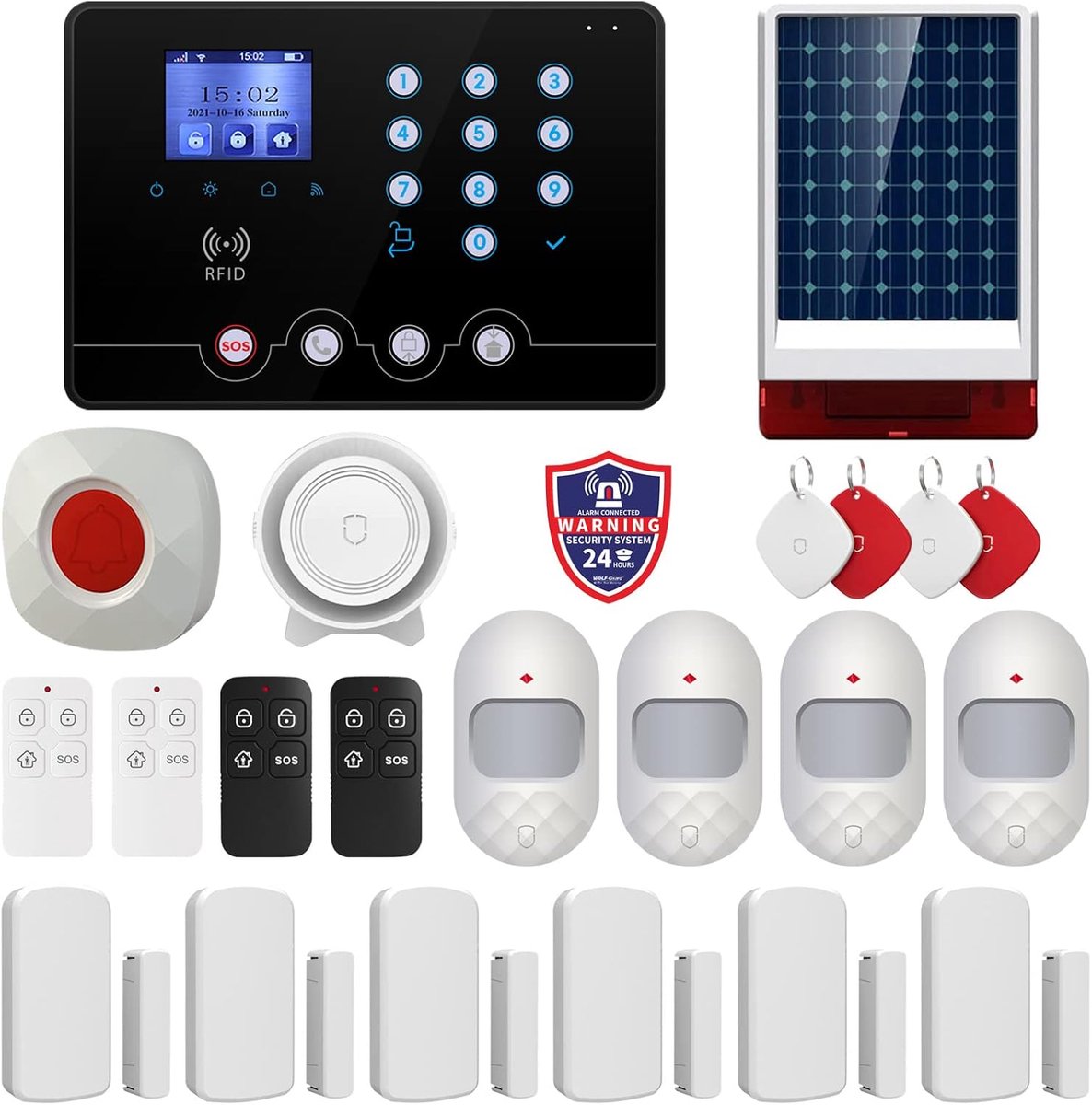 Draadloos Alarmsysteem - Slimme Beveiliging - Huis Beveiligen - Dubbele WiFi 4G - 20 x 13.6 x 3.1 cm - Zwart