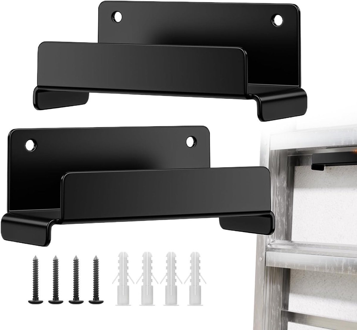 Ladderhaken - Opberghaken Muur - Gereedschap Opbergen - Robuuste Staalconstructie - 13.5 cm - Zwart