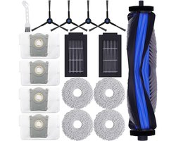 16stuks - stofzuiger - Accessoires gescht voor Ecovacs Deebot T50 Pro Omni / T50 Omni /T50 Pro stofzuiger - reserveonderdelen - accessoireset 1 hoofdborstel - 2 filters - 4 reinigingsdoeken - 4 stofzakken - 4 zijborstels - 1 Zwanenhalsborstel