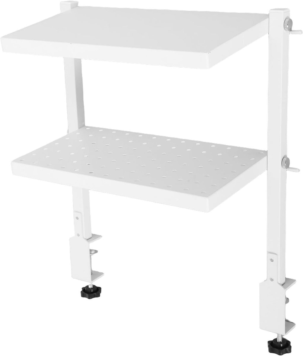 Bureau Organizer - Opbergplank - Werkplek Organisatie - Dubbellaags Ontwerp - 47x38x18cm - Wit