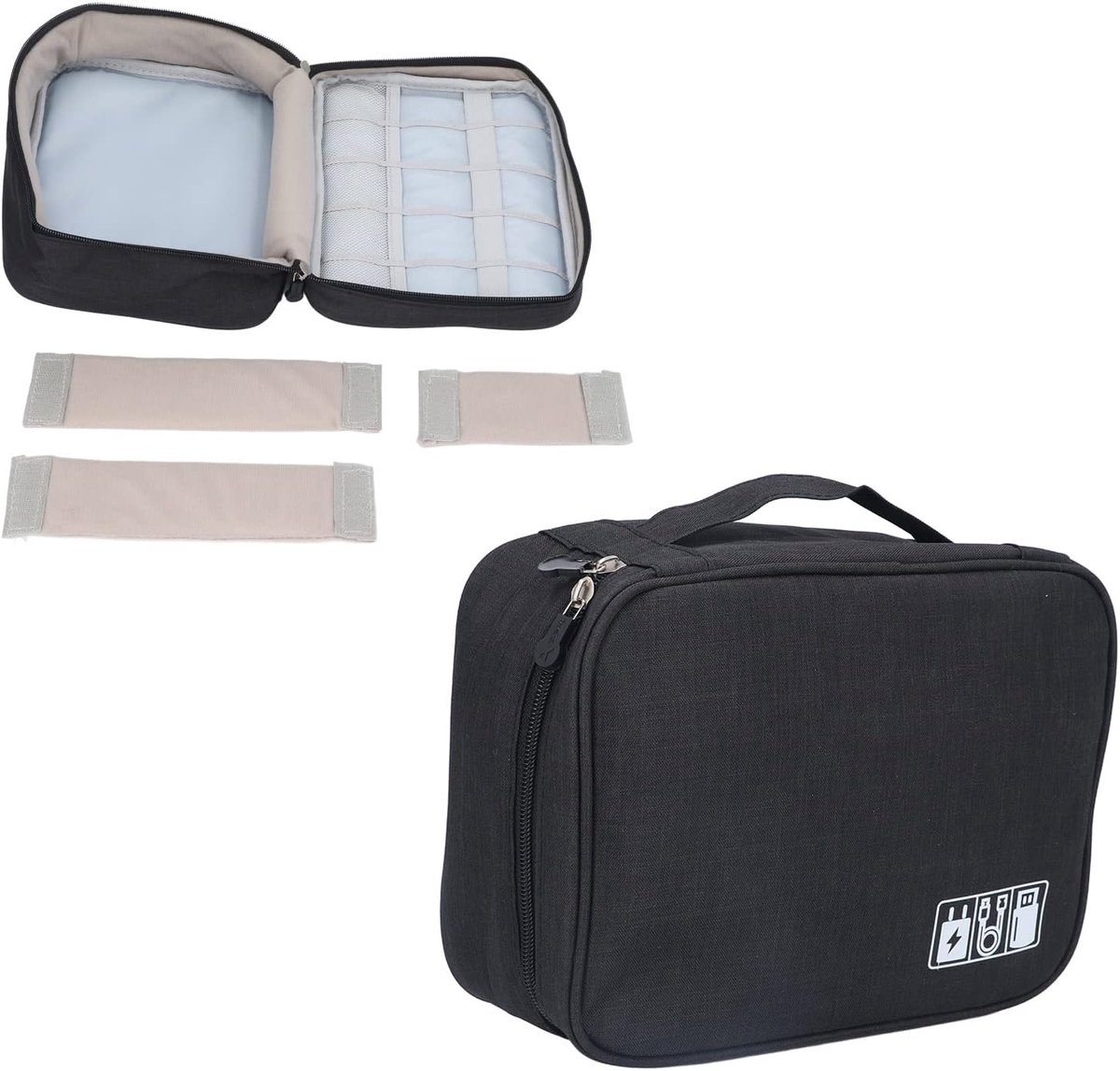 Koffiezetapparaat Tas - Reisopberger Canvas - Buiten Koffie - Multifunctioneel Compartiment - 25x19x10 cm - Zwart