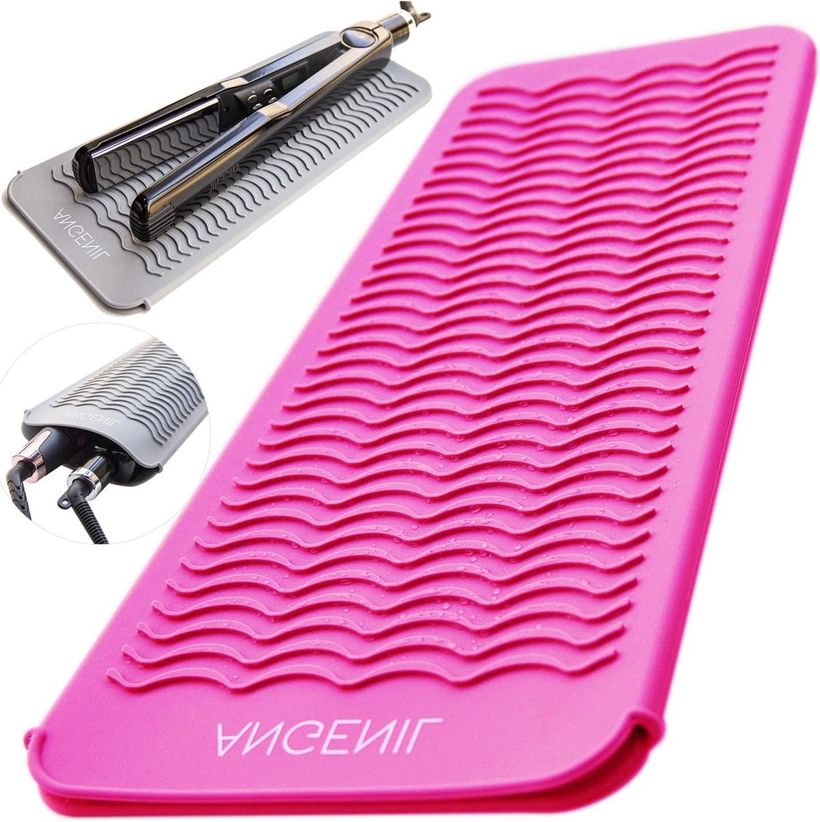 Hittebestendige Mat - Styling Tool Pouch - Veilig Opbergen - Food Grade Siliconen - 28.7 x 13.9 cm - Roze