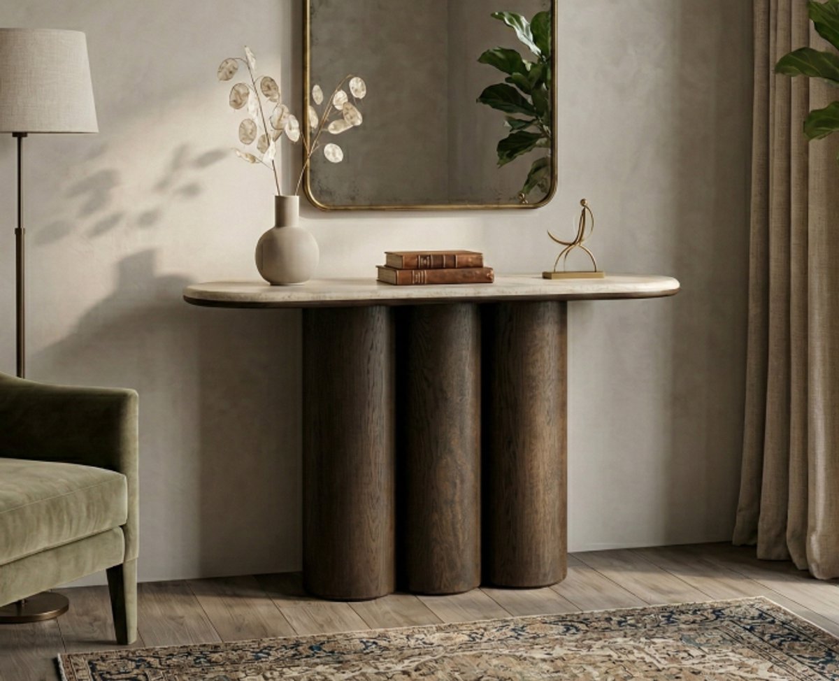 Sidetable Piazze marmer 120x38x75 cm - Beige