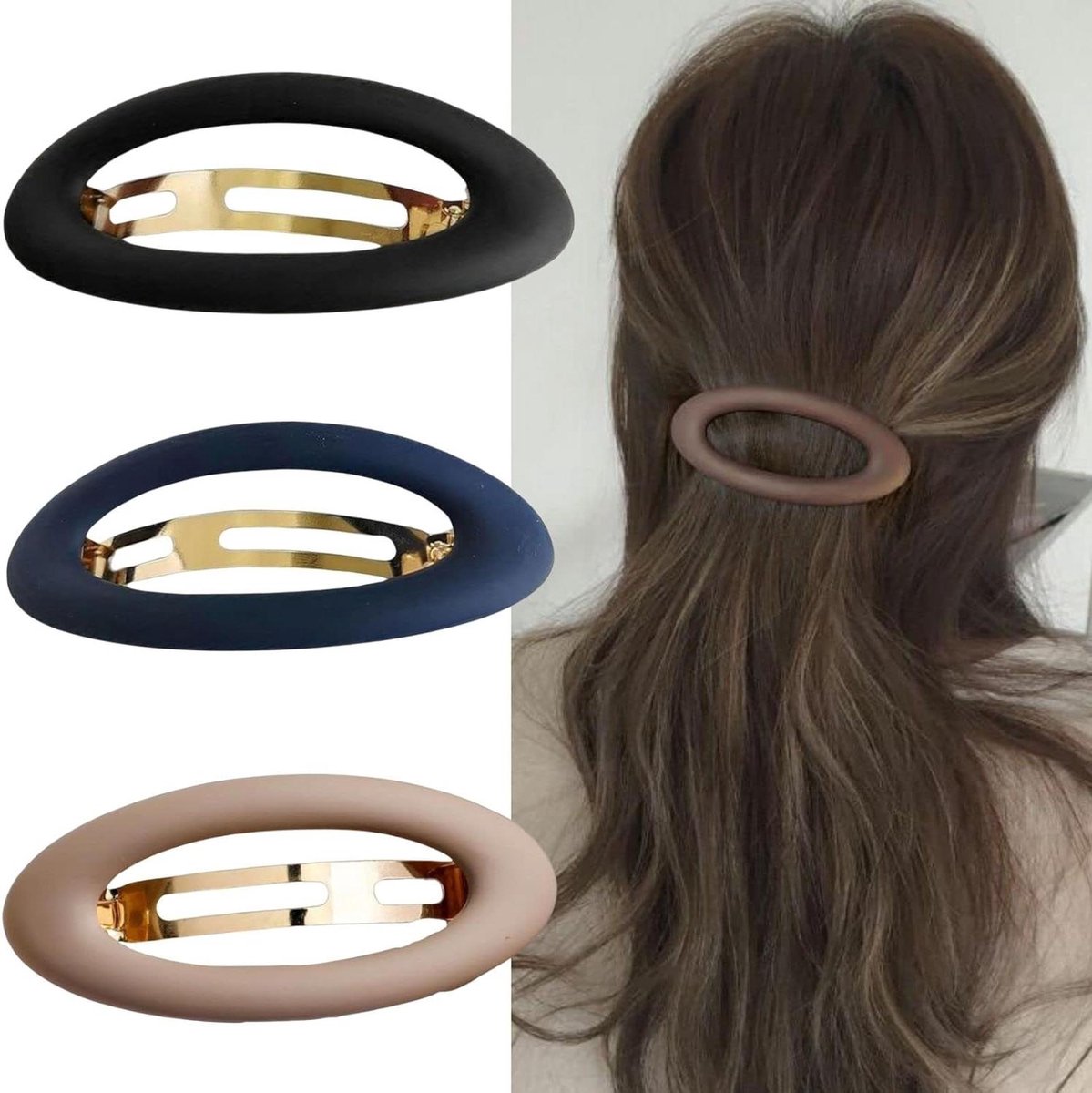 Grote Haarclips - Haarspeldjes Dames - Dagelijkse Styling - Sterke Grip - Ovaal - Mat