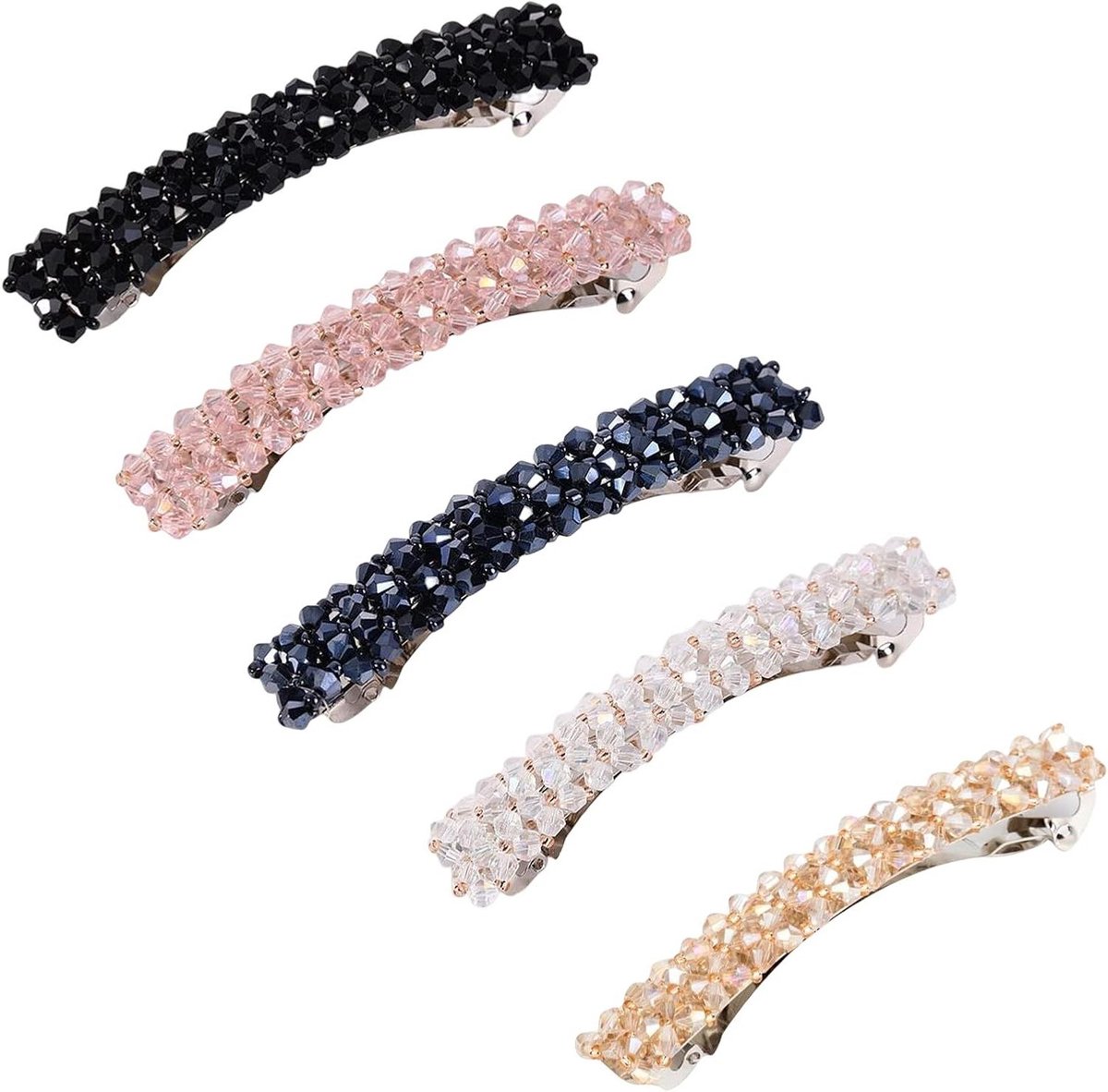 Kristallen Haarspeld - Strass Klem - Haar Styling - Vier Rijen Kristal - 9 cm - Meerdere Kleuren