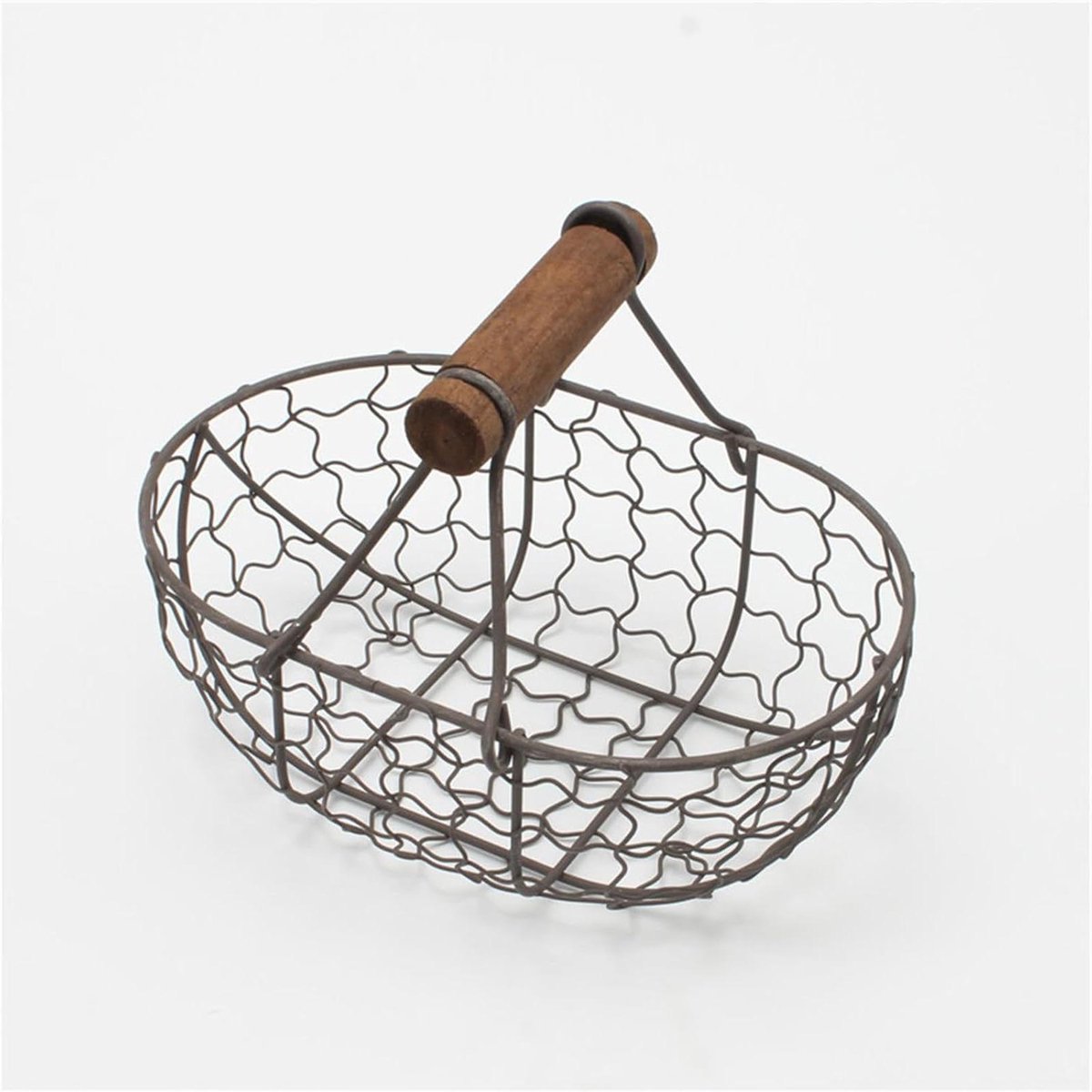 Eiermand Kip - Eierhouder Mand - Keuken Opbergen - Handgemaakt Decoratief - 18x12 cm - Zwart