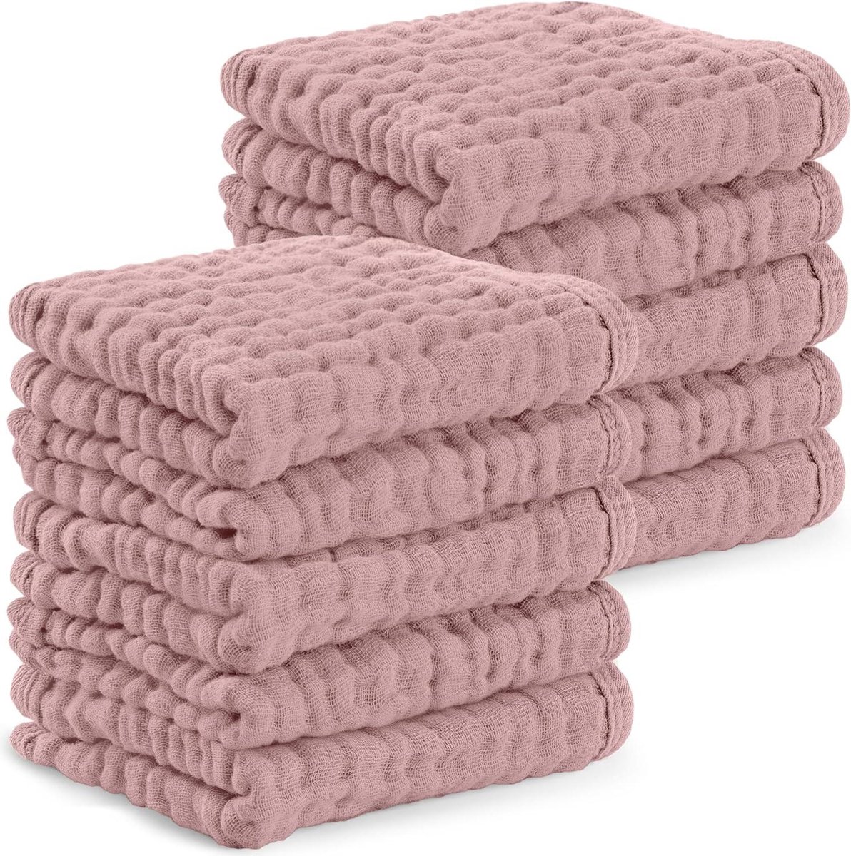 Babydoeken Mousseline Katoen - Spuugdoeken Washandjes - Babyverzorging Baden - Extra Zacht Absorberend - 25x25 cm 10 Stuks - Paars