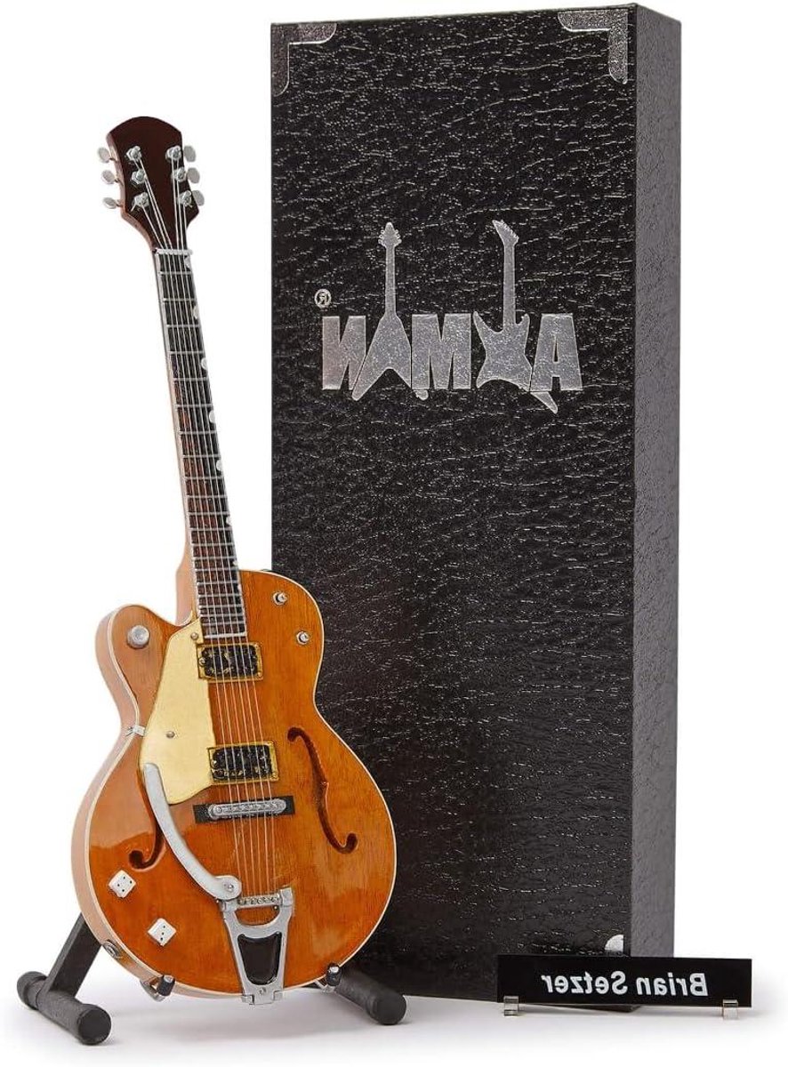Miniatuur Gitaar Replica - Model Gitaar - Muziek Cadeau - Handgemaakt Schaal 1/4 - 25 cm - Zwart