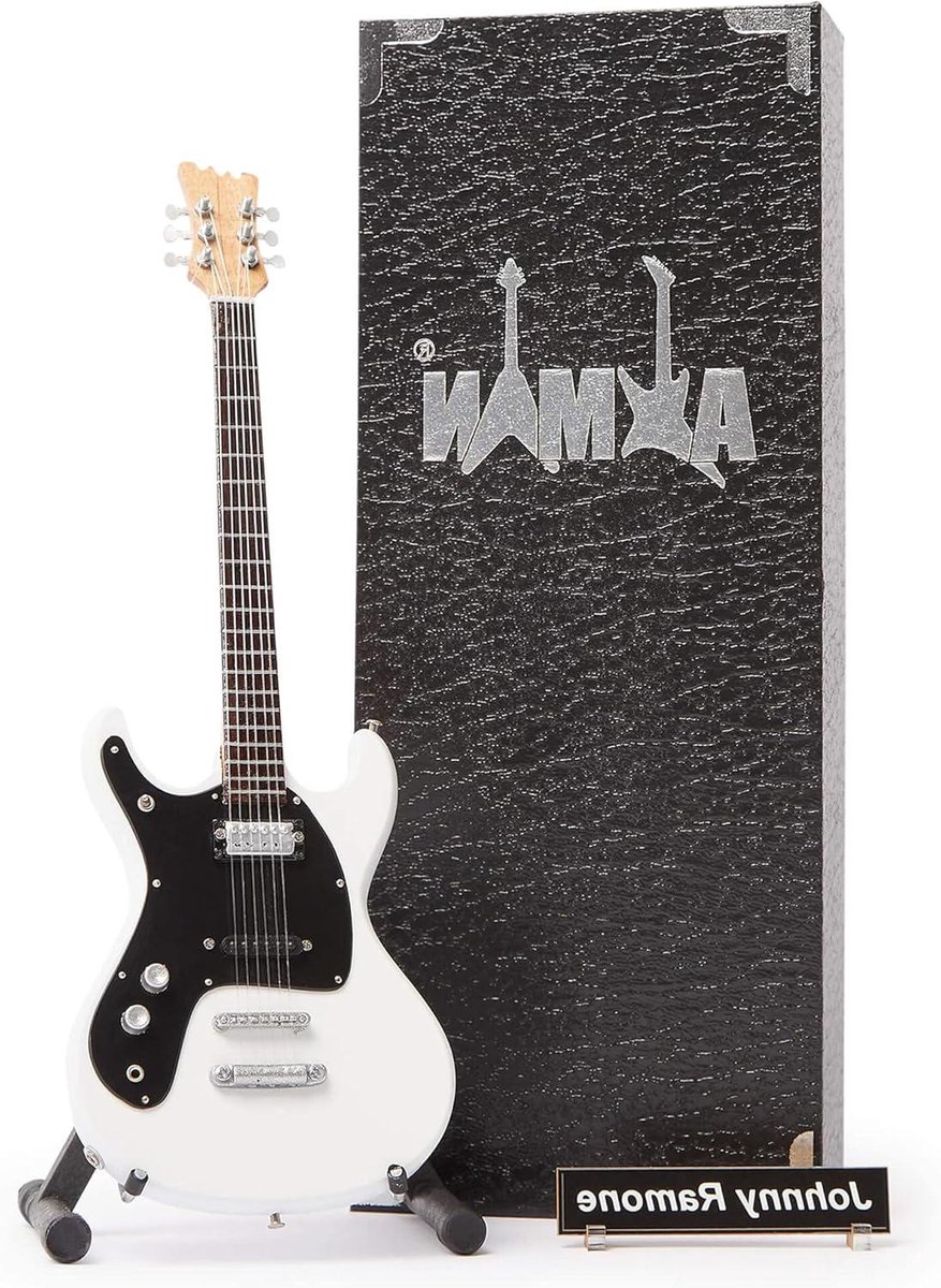 Miniatuur Gitaar Replica - Muziekgeschenken - Decoratie - Handgemaakt 1/4 Schaal - 25 cm - Wit