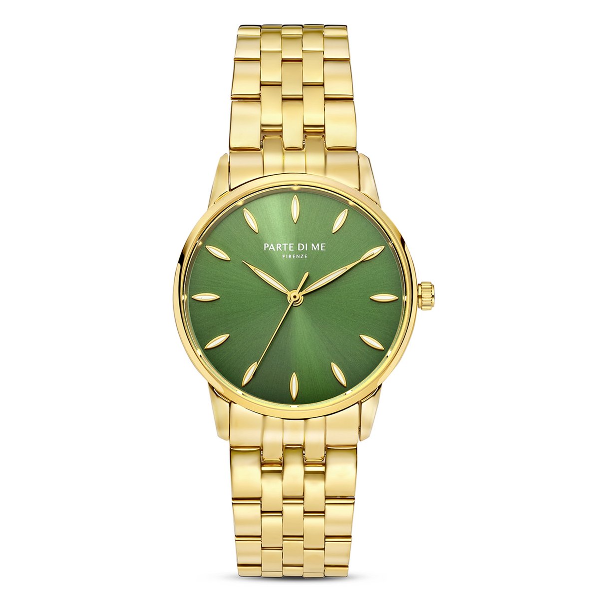 Parte Di Me Orologio rond dames horloge goudkleurig en groen PDM09046