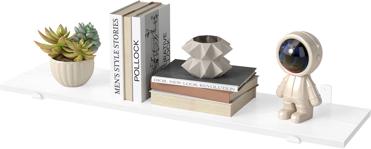 Songmics VASAGLE - Wandplank - Modern Decoratief - Voor Woonkamer Slaapkamer Keuken Sneeuwwit