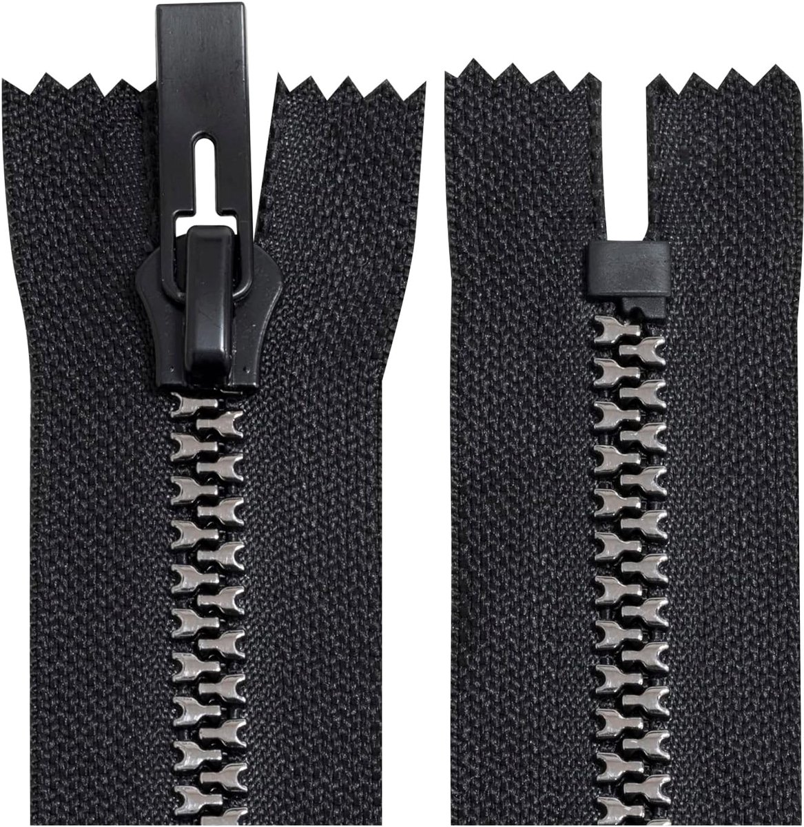 Ritssluitingen Set - Ritsen - Kleding Naaien - Zelfblokkerend - 3 stuks 16 cm - Zwart Zilver