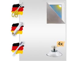 Verduisteringsstof met zuignappen - Lichtdichte folie - Ramen verduisteren - 100% zonwering thermocoating - 145 cm breed - parelwit