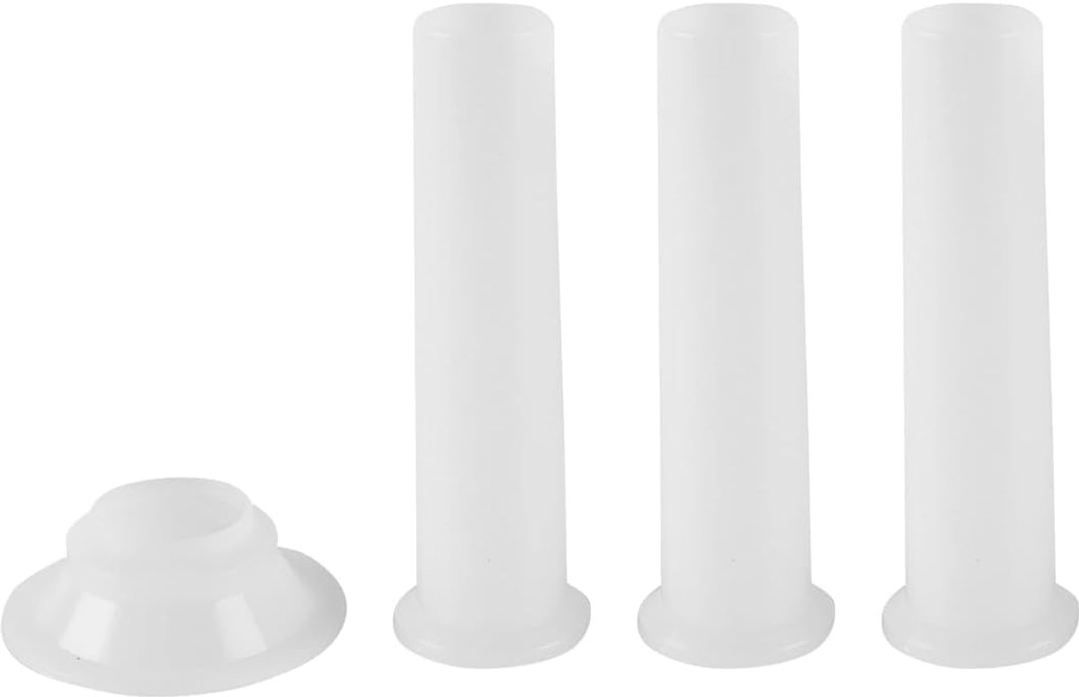 Worstvulbuis Set - Vleesmolen Accessoires - Worst Maken - Universele Pasvorm - 3 Maten - Zilver