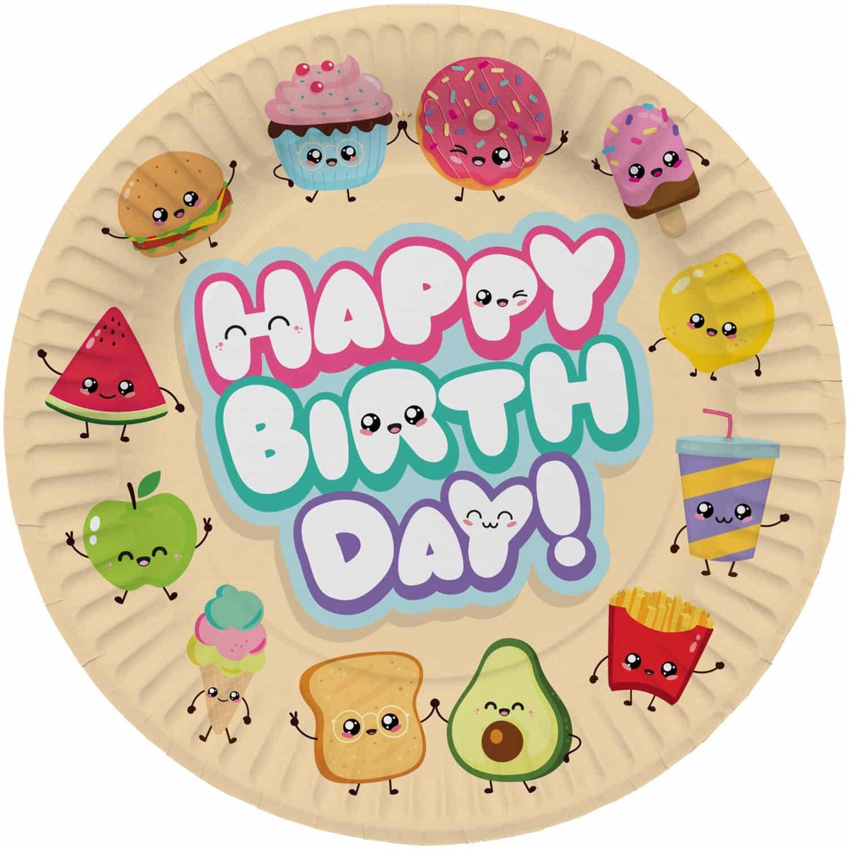 Riethmüller - Papieren borden kawaii party - 23 cm - 8 stuks