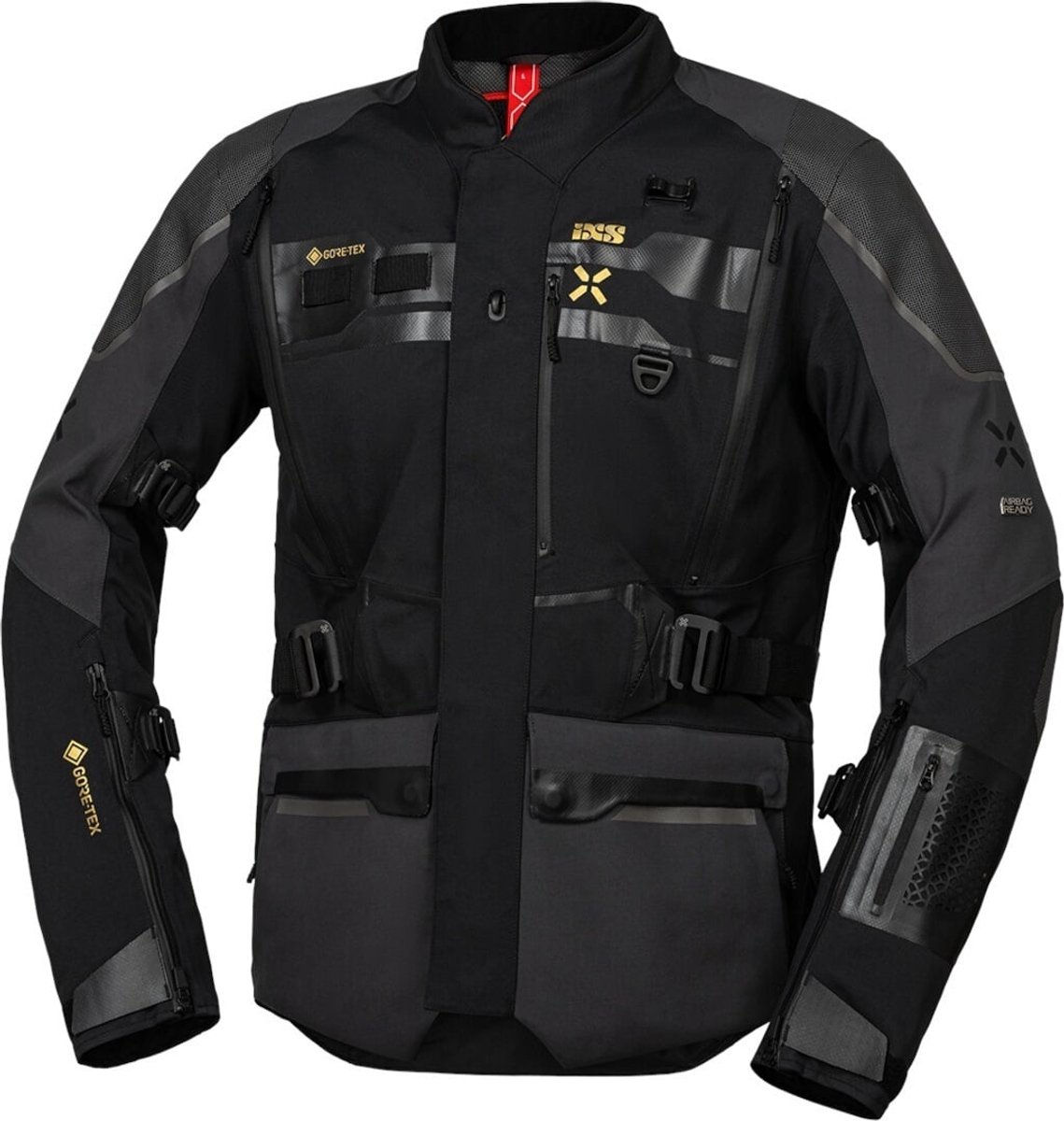 IXS Venture-GTX 1.0 Waterdichte Zwart Grijs Textiele Motorjas - Jas