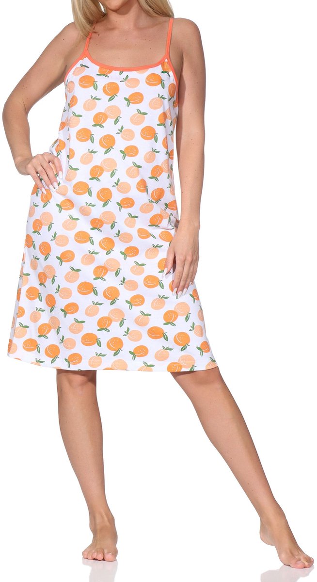 Normann dames nachthemd met spaghettibandjes – Zomerse look – ook in grote maten creme